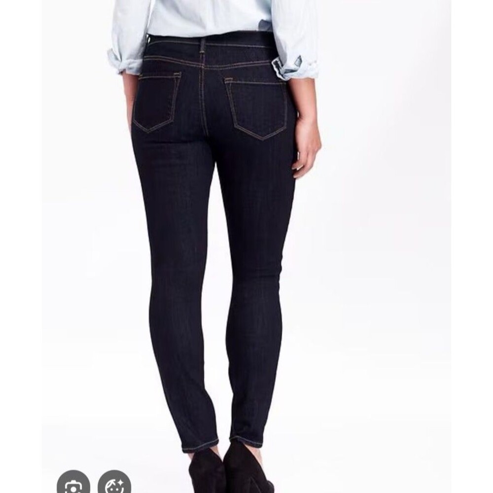 OLD NAVY Mid Rise‎ Curvy Skinny Jeans Women's Size 16 Comfort Stretch Dark Wash